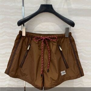 Luxury Brown Nylon Shorts